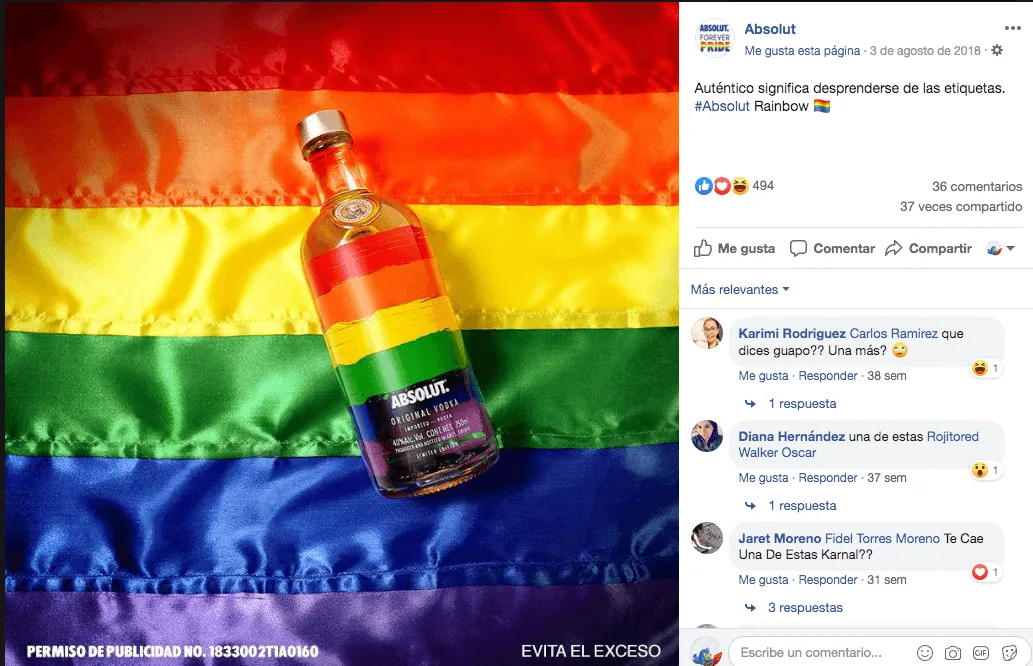 Ejemplo de Newsjacking LGBT en Absolut 
