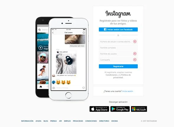 Imagen que muestra la página web de Instagram para el artículo Instagram para empresa, ¿por qué usarlo?