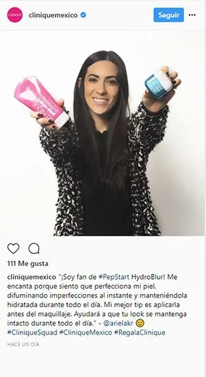 Ejemplo de empresa que usa hashtags en su cuenta de instagram