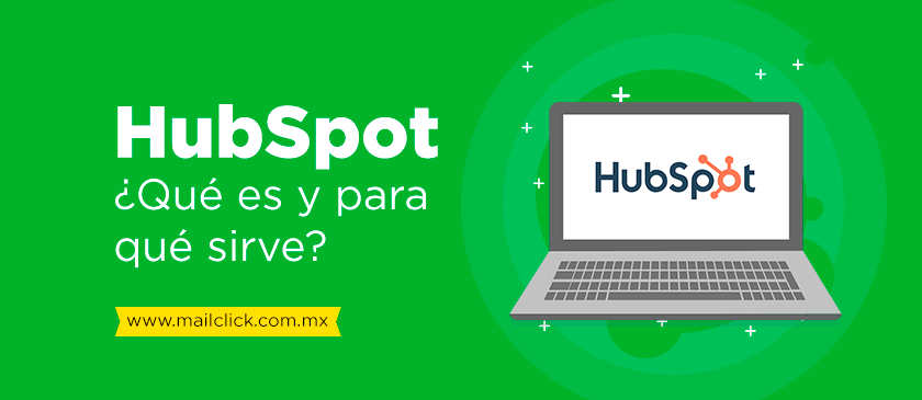 Imagen con animación de laptop, como portada de artículo: HubSpot ¿Qué es y para qué sirve?