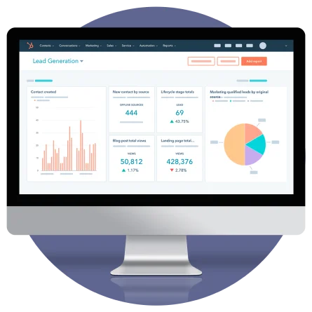 HubSpot ofrece diversos reportes y tableros para monitorear el rendimiento