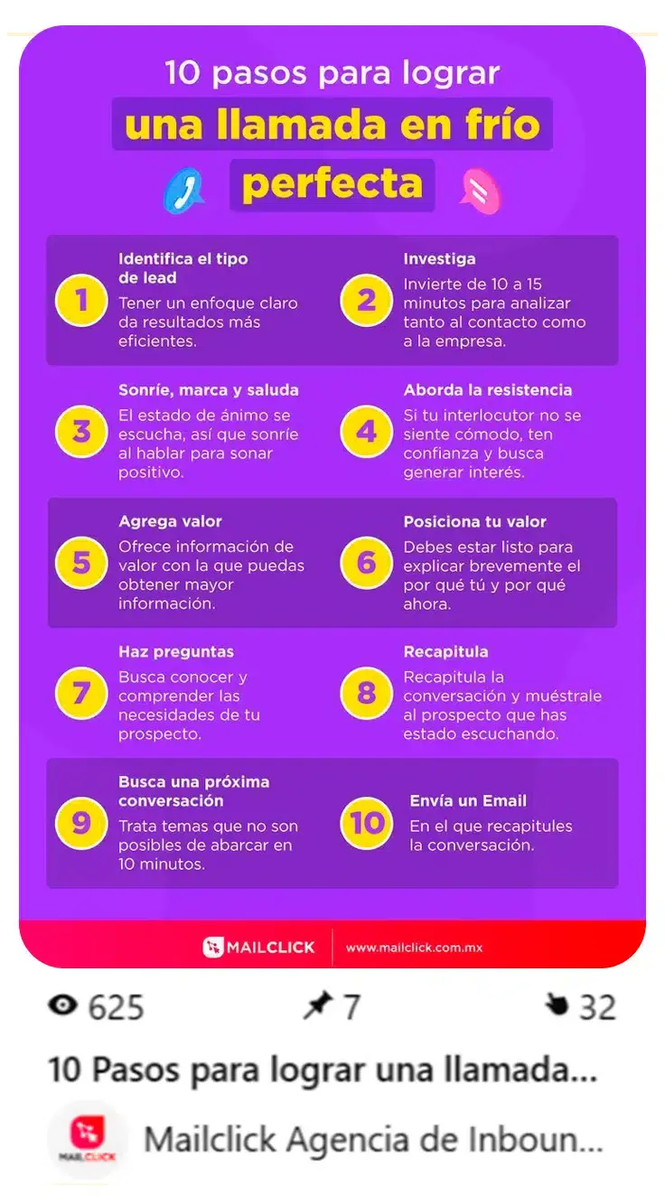 Infografía informativa sobre cómo mejorar las llamadas en frío