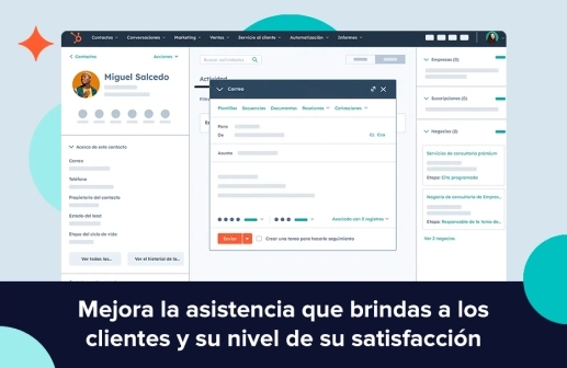 Vista de contacto en HubSpot