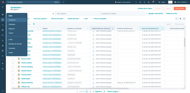 Ejemplo de CRM industrial